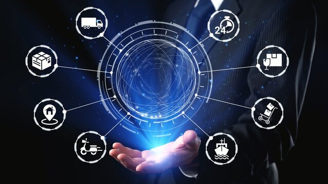 Goods delivery tracking icons show shipping, goods delivery routes, and logistics monitoring. Goods delivery tracking ensures timely goods delivery, secure handling, and accurate tracking. Gist
