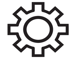 Elegant line art vector of modern settings gear symbol design