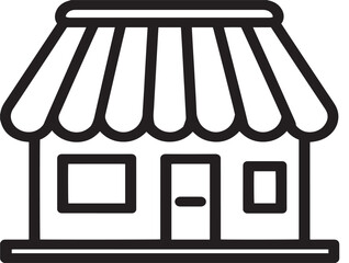 Creative vector shop icon with clean geometric line art  