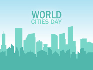 Fototapeta premium Vector graphic of World Cities Day for World Cities Day celebration.