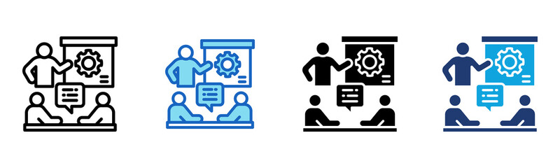 Project Presentation icon Multi Style Vector Illustration