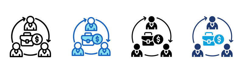 Business Team icon Multi Style Vector Illustration