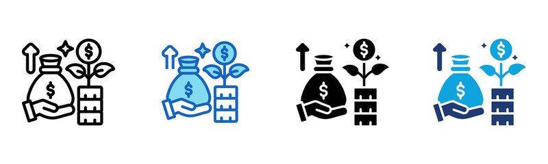 Capital Investment icon Multi Style Vector Illustration