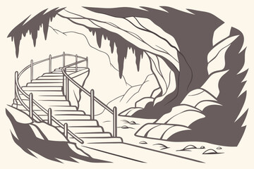 Fototapeta premium Mark Twain Cave in Missouri, twisting limestone passages tied to famous literary tales