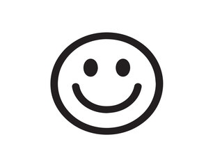 Happy Face Smiley Icon Design in a Clean Minimalist Vector Illustration