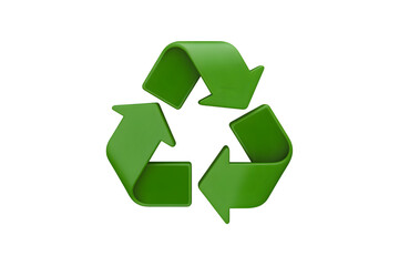 Obraz premium Green recycling symbol representing environmental awareness on transparent background