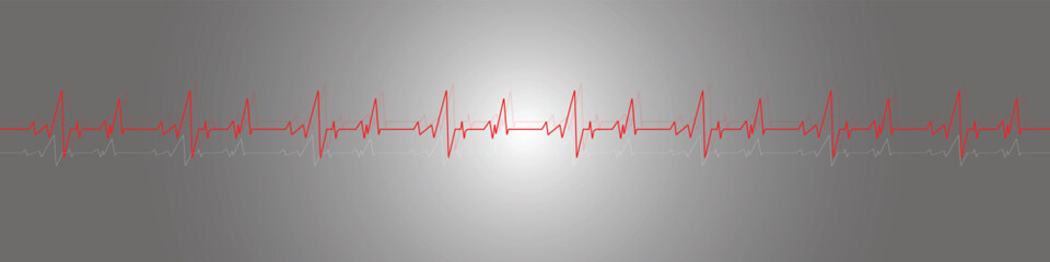 Dynamic heart beat visualization with vibrant gradient background, ideal for medical, health, and technology presentations and websites, conveying life and energy