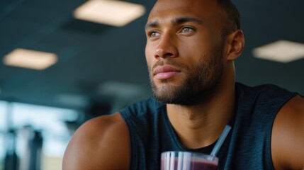 Determined Athlete at Gym