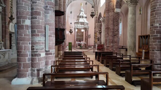 The Cathedral of St. Tryphon in Kotor, Montenegro, is a Catholic church built in 1166. It houses many gold and silver relics and frescoes.