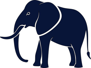 Minimal elephant vector icon. Flat silhouette perfect for zoo, jungle, or conservation designs.