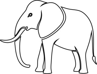 Elephant outline vector icon. Minimal wildlife graphic perfect for educational or tribal themes.