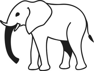 Simple elephant outline icon. Great for zoo signs, kids' books, or safari themed illustrations.