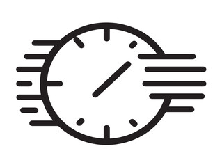 Elegant Fast Forward Clock Icon in a Clean Minimalist Vector Style