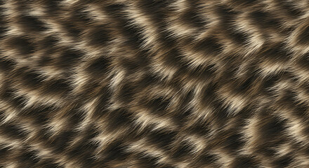 Leopard Fur Texture, Detailed Realistic Style, Brown and Black Colors, Wild Animal Pattern, Seamless Background with Copy Space