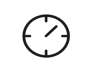 Minimal quarter past time clock icon in elegant clean vector design