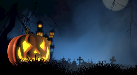halloween pumpkin on the grave