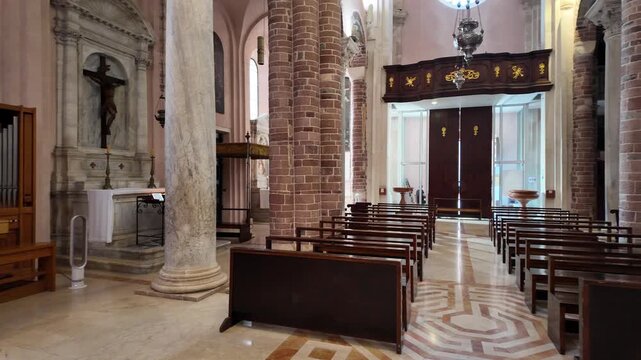 The Cathedral of St. Tryphon in Kotor, Montenegro, is a Catholic church built in 1166. It houses many gold and silver relics and frescoes.