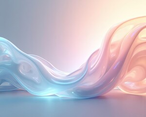Abstract wave of liquid with iridescence of pink and blue