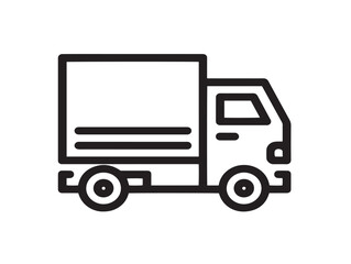 Minimal cargo loading truck silhouette in bold stylish elegant line artwork