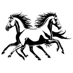 Capture the spirit of freedom and elegance with this sleek black-and-white horse illustration. Perfect for branding, apparel, or editorial layouts.