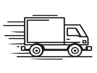 Stylish moving truck icon collection in minimal bold elegant line artwork