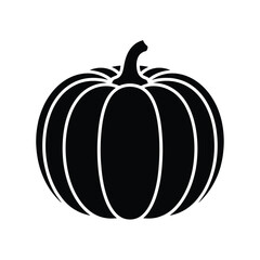 Simple black silhouette of a pumpkin with white outlines