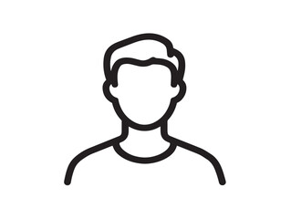 Simple user account icon in modern elegant minimalist line vector illustration