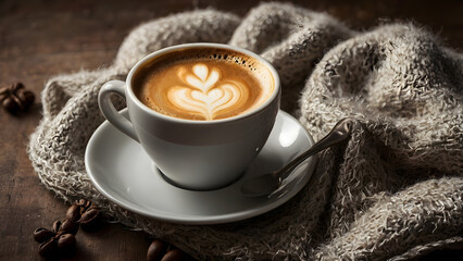 cup of coffee and christmas cookies