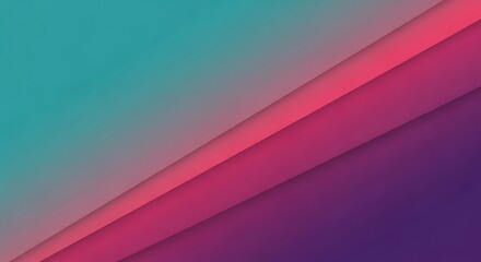 Obraz premium Abstract geometric background with diagonal layers in teal and pink