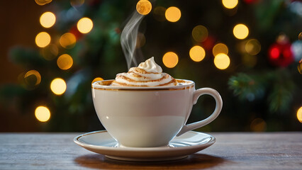 cup of coffee and christmas cookies