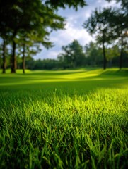 Fototapeta premium Golf Course, Green and Sunny Day