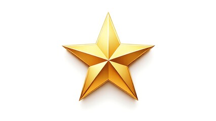 Fototapeta premium Golden star award shiny metallic decoration isolated on white background vector illustration design on transparent background