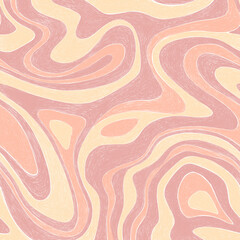 Abstract Pastel Half Drop Repeat Pattern, Colored Pencil Scribble Texture, Fluid Waves