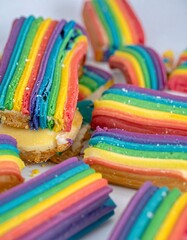 Colorful rainbow pastries