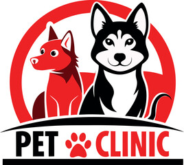 pet clinic logo design vector