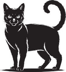 Elegant Black Cat Illustration