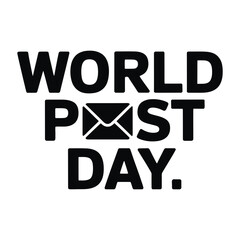 Bold Text Design Celebrating World Post Day with Envelope Image