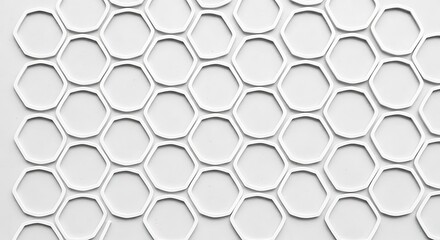 Fototapeta premium White Hexagonal Grid Pattern Background.