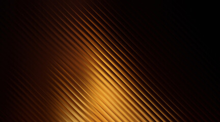 Dark abstract background with glowing diagonal golden lines and a black backdrop