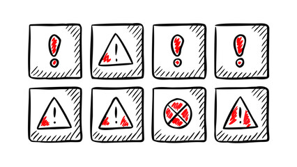 Warning attention danger caution sign safety hazard alert exclamation mark icon symbol notice risk problem 100