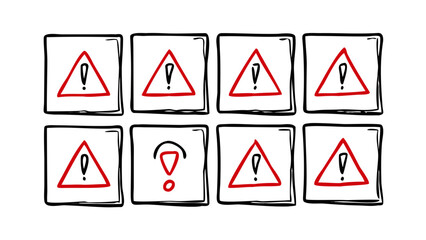 Warning signs alert attention hazard caution danger risk safety problem issue emergency important notice error 100