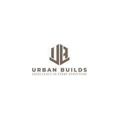 An abstract modern geometric logo featuring the initials UB within a hexagonal shape. The design evokes the image of a building, making it ideal for real estate or construction projects.