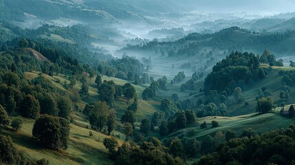 Obraz premium panoramic view of the nature, green nature scenery, fresh nature