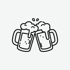 Bold outlines, smooth curves, and overflowing foam in a cartoonish style—perfect for logos, posters, T-shirt prints, stickers, and branding with transparent background.