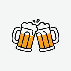 Bold outlines, smooth curves, and overflowing foam in a cartoonish style—perfect for logos, posters, T-shirt prints, stickers, and branding with transparent background.