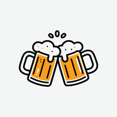 Bold outlines, smooth curves, and overflowing foam in a cartoonish style—perfect for logos, posters, T-shirt prints, stickers, and branding with transparent background.