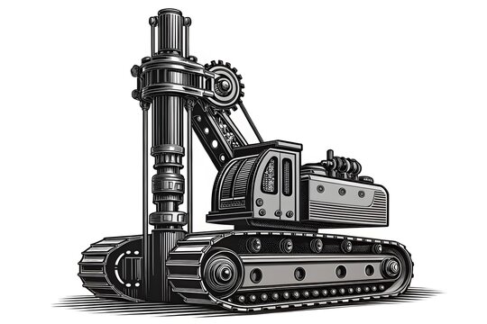 Heavy Duty Drilling Machine with Tracks and Gears construction equipment heavy machinery