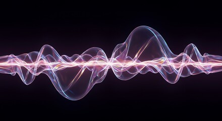 Futuristic Abstract Waves of Luminous Energy with Digital Effect Visualization