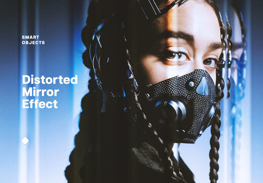 Distorted Mirror Photo Effect Mockup