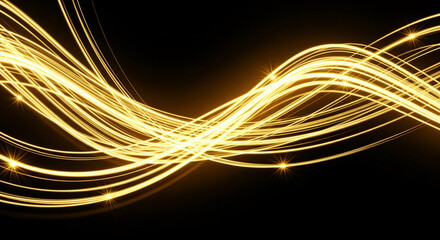 Abstract Golden Light Motion Glow with Shiny Line Effects